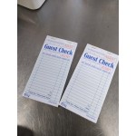Choice 1 Part Green and White Guest Check with Bottom Guest Receipt - 50/Case