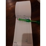 Choice 1 Part Green and White Guest Check with Bottom Guest Receipt - 50/Case