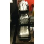 Vollrath 4843-01 Traex® Brown Self-Serve Condiment Bin Stand Set with 3-Tier Stand and 11 1/4