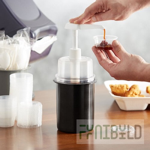 Steril-Sil 30 oz. Black Condiment Dispenser Kit with 1 oz. Pump and Dome Top Lid