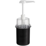 Steril-Sil 30 oz. Black Condiment Dispenser Kit with 1 oz. Pump and Dome Top Lid