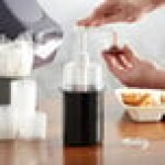Steril-Sil 30 oz. Black Condiment Dispenser Kit with 1 oz. Pump and Dome Top Lid