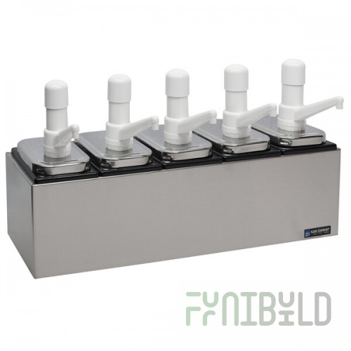 San Jamar P9715 Condiment Pump Service Center - 5 Wells
