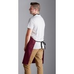 Choice Burgundy Poly-Cotton Adjustable Bib Apron with 2 Pockets and Black Webbing Accents - 32 Choice Burgundy Poly-Cotton Adjustable Bib Apron with 2 Pockets and Black Webbing Accents - 32