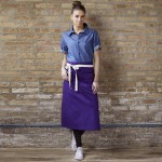 Uncommon Chef 3119 Purple Customizable 100% Cotton Canvas Marvel Bistro Apron with Natural Webbing and 1 Pocket - 33