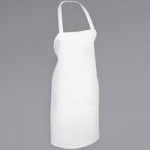 Mercer Culinary M61110BCS Genesis® Chalk Stripe Poly-Cotton Bib Apron with Adjustable Neck and 1 Pocket - 33