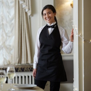 Choice Black Adjustable Tuxedo Apron with 2 Pockets - 32