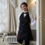 Choice Black Adjustable Tuxedo Apron with 2 Pockets - 32