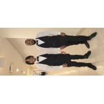 Choice Black Adjustable Tuxedo Apron with 2 Pockets - 32
