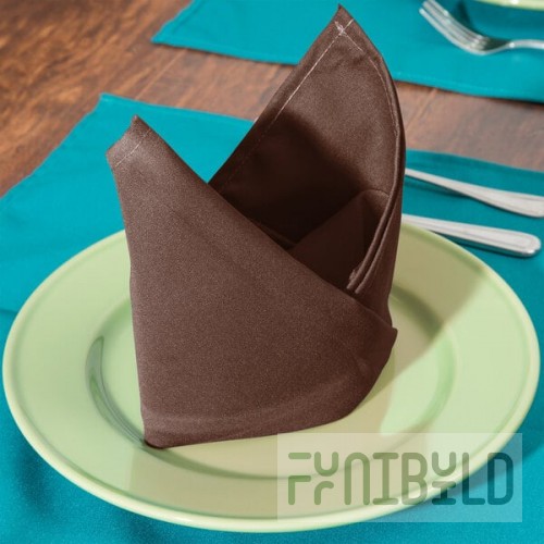 Intedge Brown 65/35 Polycotton Blend Cloth Napkins, 22