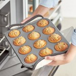 Choice 12 Cup 3.5 oz. Non-Stick Carbon Steel Muffin / Cupcake Pan - 11