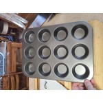 Choice 12 Cup 3.5 oz. Non-Stick Carbon Steel Muffin / Cupcake Pan - 11