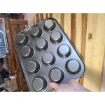 Choice 12 Cup 3.5 oz. Non-Stick Carbon Steel Muffin / Cupcake Pan - 11