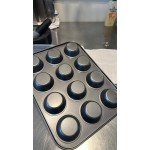 Choice 12 Cup 3.5 oz. Non-Stick Carbon Steel Muffin / Cupcake Pan - 11