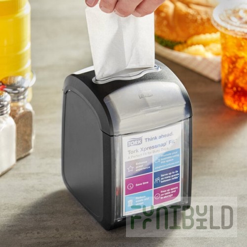 Tork Xpressnap Fit 7232000 Black Tabletop Interfold Napkin Dispenser N14