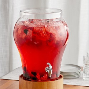 Acopa 5 Gallon Curved Glass Beverage Dispenser with Glass Lid Acopa 5 Gallon Curved Glass Beverage Dispenser with Glass Lid
