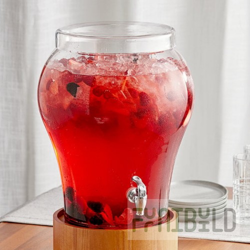 Acopa 5 Gallon Curved Glass Beverage Dispenser with Glass Lid