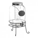 Acopa 5 Gallon Curved Glass Beverage Dispenser with Glass Lid
