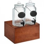 Acopa 5 Gallon Curved Glass Beverage Dispenser with Glass Lid