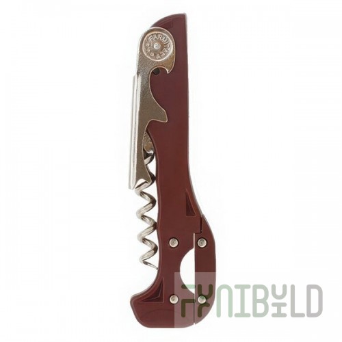 Franmara 2031-03 Boomerang Customizable Two-Step Waiter's Corkscrew with Burgundy Handle