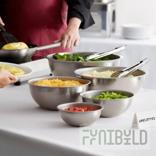 Vollrath 5 Piece Heavy-Duty Stainless Steel Mixing Bowl Set - 5/Set
