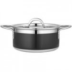 Bon Chef Country French X 76 oz. Ombre Tangerine Saute Pan with Cover 73305-OM-T Bon Chef Country French X 76 oz. Ombre Tangerine Saute Pan with Cover 73305-OM-T