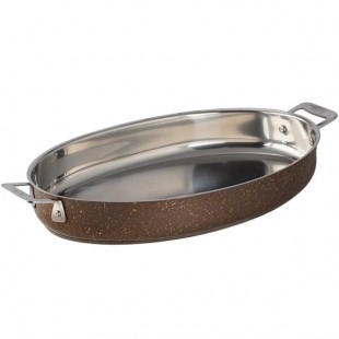 Bon Chef 60018COFFEE Cucina 4 Qt. Coffee Stainless Steel Oval Au Gratin Dish Bon Chef 60018COFFEE Cucina 4 Qt. Coffee Stainless Steel Oval Au Gratin Dish
