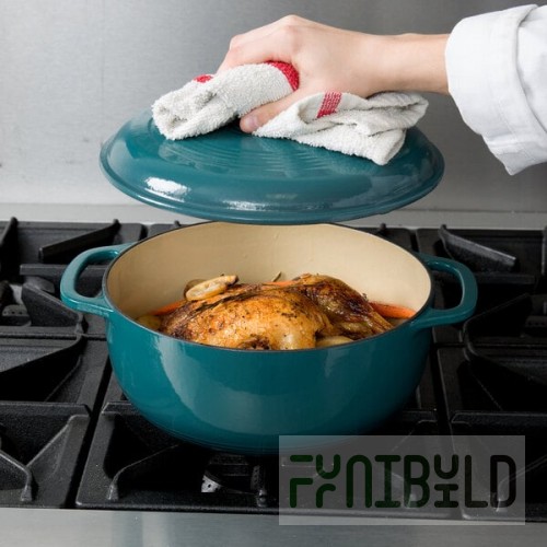 Lodge EC6D38 6 Qt. Lagoon Enameled Cast Iron Dutch Oven
