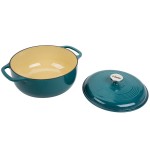 Lodge EC6D38 6 Qt. Lagoon Enameled Cast Iron Dutch Oven Lodge EC6D38 6 Qt. Lagoon Enameled Cast Iron Dutch Oven