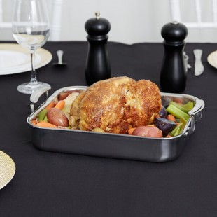 Vollrath 49435 Miramar® Display 2.8 Qt. Tri-Ply Stainless Steel Roasting Pan - 11 5/8 Vollrath 49435 Miramar® Display 2.8 Qt. Tri-Ply Stainless Steel Roasting Pan - 11 5/8