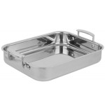 Vollrath 49435 Miramar® Display 2.8 Qt. Tri-Ply Stainless Steel Roasting Pan - 11 5/8