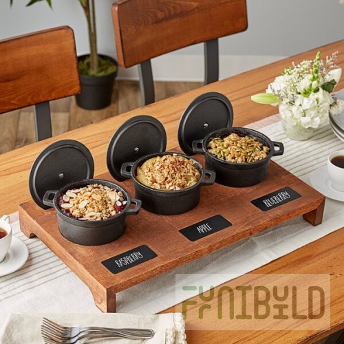 Valor Appetizer / Dessert Sampler with (3) 16 oz. Mini Cast Iron Pots, 18 1/2