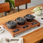 Valor Appetizer / Dessert Sampler with (3) 16 oz. Mini Cast Iron Pots, 18 1/2