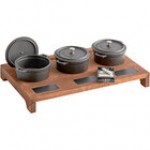 Valor Appetizer / Dessert Sampler with (3) 16 oz. Mini Cast Iron Pots, 18 1/2