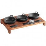 Valor Appetizer / Dessert Sampler with (3) 16 oz. Mini Cast Iron Pots, 18 1/2