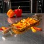 Carlisle 10458HH13 StorPlus 1/3 Size Amber High Heat Plastic Food Pan with 2 Handles - 1/2