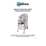 Univex SRM12+ 12 Qt. Planetary Countertop Mixer with #12 PTO Hub, Guard, and Standard Accessories - 115V, 1/3 hp