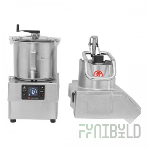 Sammic CK-48V Variable-Speed Combination Food Processor with 8.5 Qt. Stainless Steel Bowl, Full Moon Pusher Continuous Feed - 3 hp
