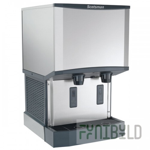 Scotsman HID525WX-1A Meridian® Water-Cooled Countertop Nugget Ice Machine and Water Dispenser with Hands-Free Dispensing - 25 lb. Bin Capacity