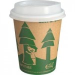 Choice 10 oz. Double Wall Ripple Kraft Paper Hot Cup and Black Lid - 100/Case Choice 10 oz. Double Wall Ripple Kraft Paper Hot Cup and Black Lid - 100/Case