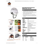 Ergodyne Skullerz 8975V White Type 1 Class C Safety Helmet with Smoke Visor Kit, Adjustable Venting, and 6-Point Ratchet Suspension 60220