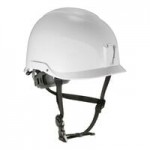 Ergodyne Skullerz 8975V White Type 1 Class C Safety Helmet with Smoke Visor Kit, Adjustable Venting, and 6-Point Ratchet Suspension 60220