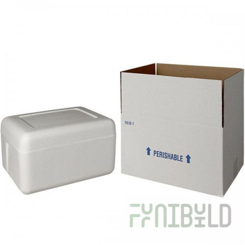 Insulated Shipping Box with Foam Cooler 13 3/8