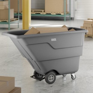 Lavex 1 Cubic Yard Gray Light-Duty Tilt Truck / Trash Cart (850 lb. Capacity)