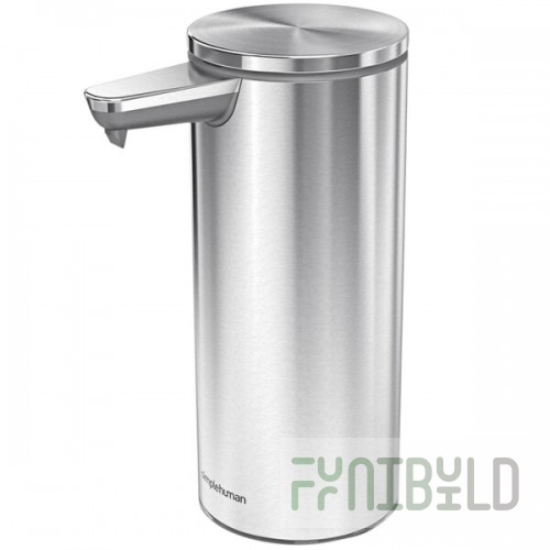 Simplehuman ST1082 9 oz. Brushed Stainless Steel Soap / Sanitizer Dispenser with Touchless Sensor Pump