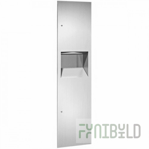 American Specialties, Inc. Simplicity 10-64676 Stainless Steel Recessed Paper Towel Dispenser with 7 Gallon Waste Receptacle
