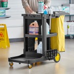 Lavex Premium Black 3-Shelf Janitor Cart Kit with Yellow Bag, Black Zippered Bag, and Lid Lavex Premium Black 3-Shelf Janitor Cart Kit with Yellow Bag, Black Zippered Bag, and Lid