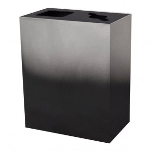 Ex-Cell Kaiser Gradience Collection RC-GRD2 ONYX 36 Gallon Onyx Steel Rectangular Two-Stream Trash Can Ex-Cell Kaiser Gradience Collection RC-GRD2 ONYX 36 Gallon Onyx Steel Rectangular Two-Stream Trash Can