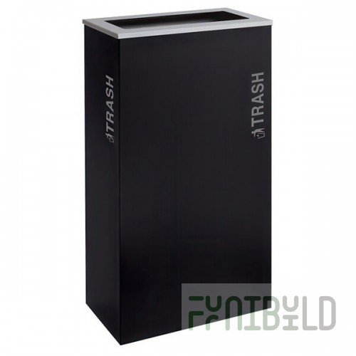 Ex-Cell Kaiser RC-KD17-T BT-PBG Black Tie Kaleidoscope Pebble Black Gloss 17 Gallon Rectangular Trash Can