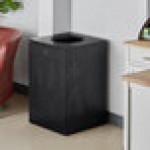 Lancaster Table & Seating 40 Gallon Black Perforated Powder-Coated Metal Square Decorative Trash Can